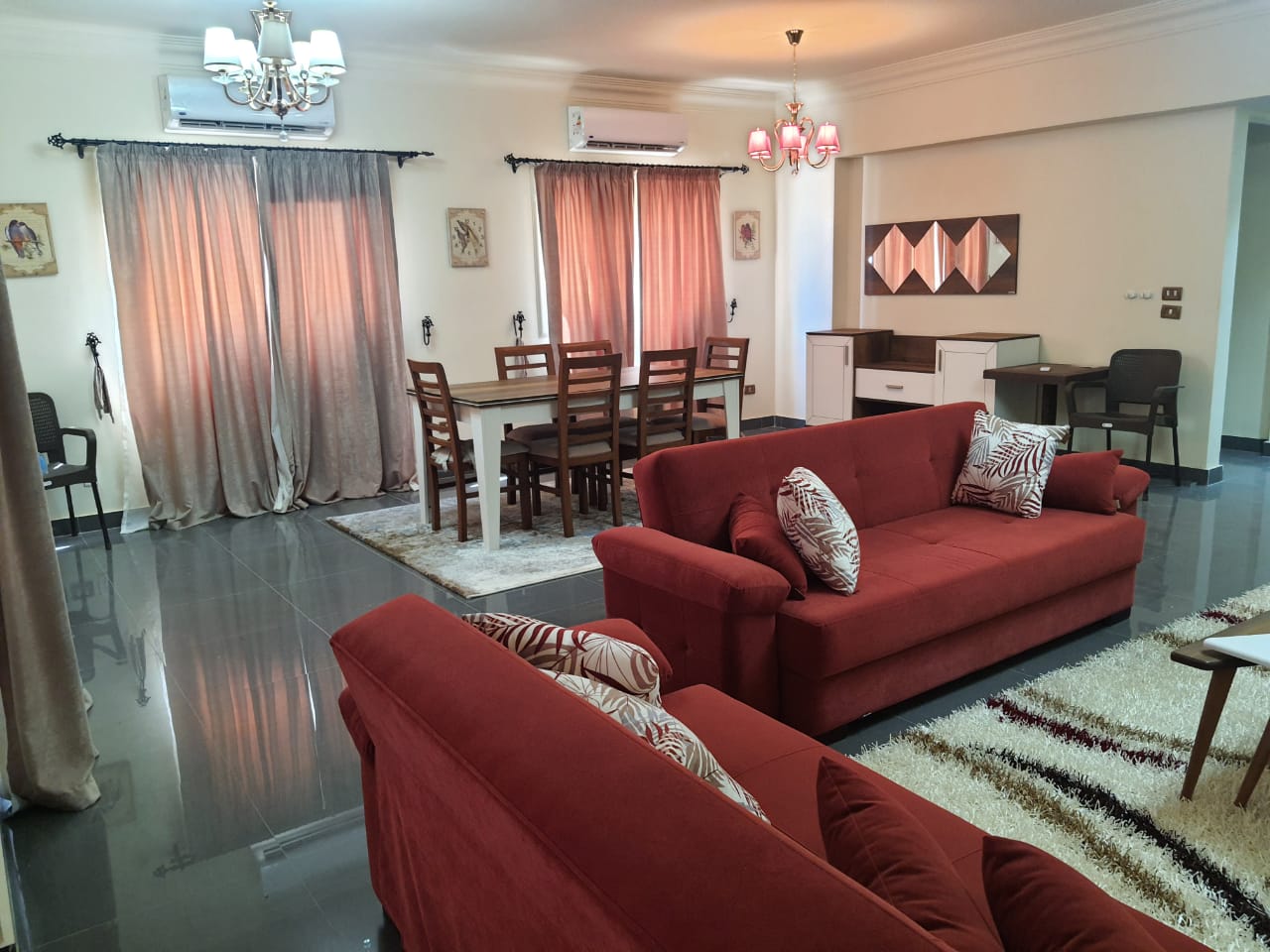 شقة مفروشة للايجار بالبنفسج عمارات التجمع الخامس القاهرة الجديدة